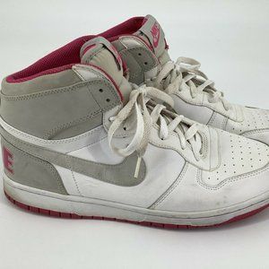 Nike Big Nike High Top 2009 Sneaker 358858-101 White Neutral Gray Vivid Pink W11